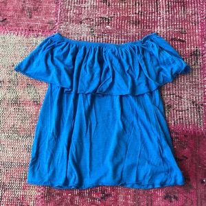 Zara Girls’ Blue Off-the-shoulder Blouse